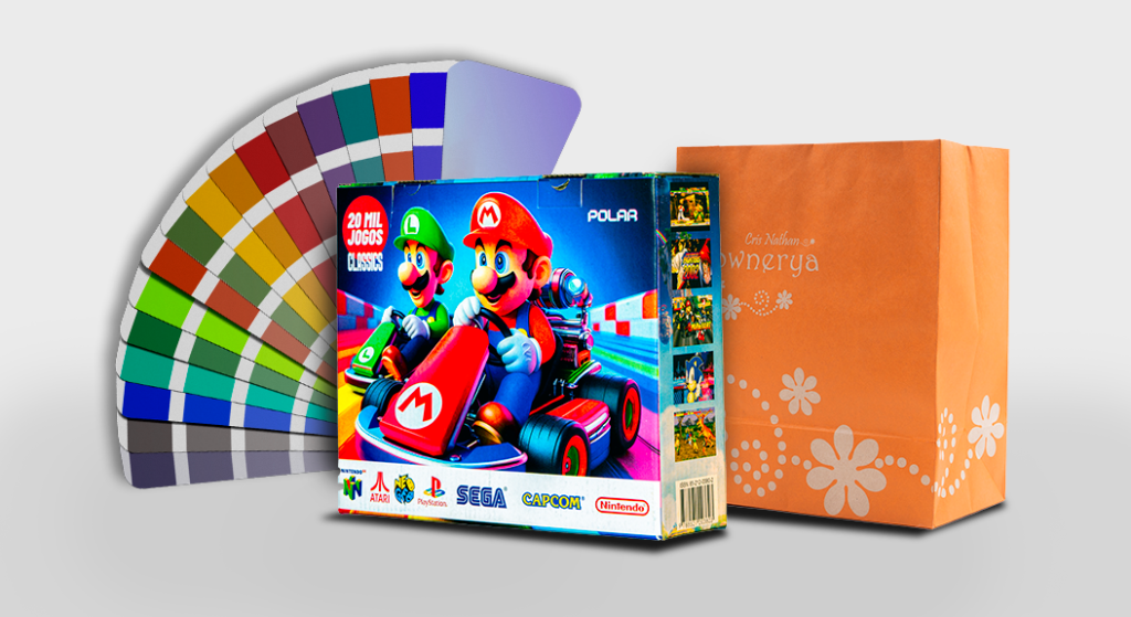 Embalagens coloridas e personalizadas
