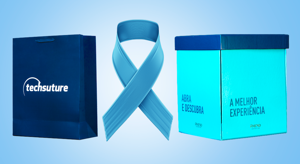 Embalagens azuis da Lint para Novembro Azul